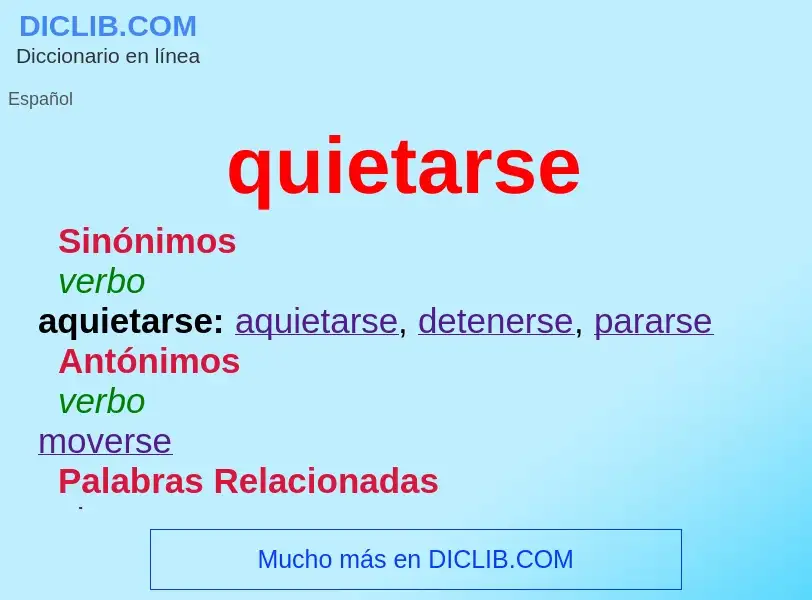 ¿Qué es quietarse? - significado y definición