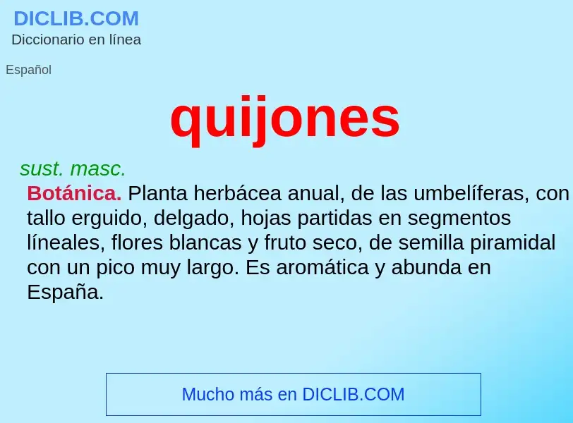 ¿Qué es quijones? - significado y definición