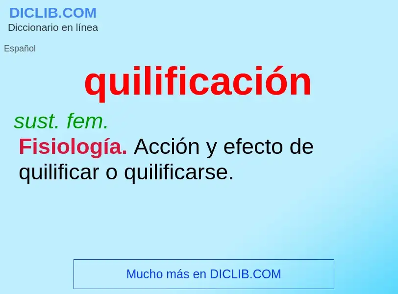 What is quilificación - meaning and definition