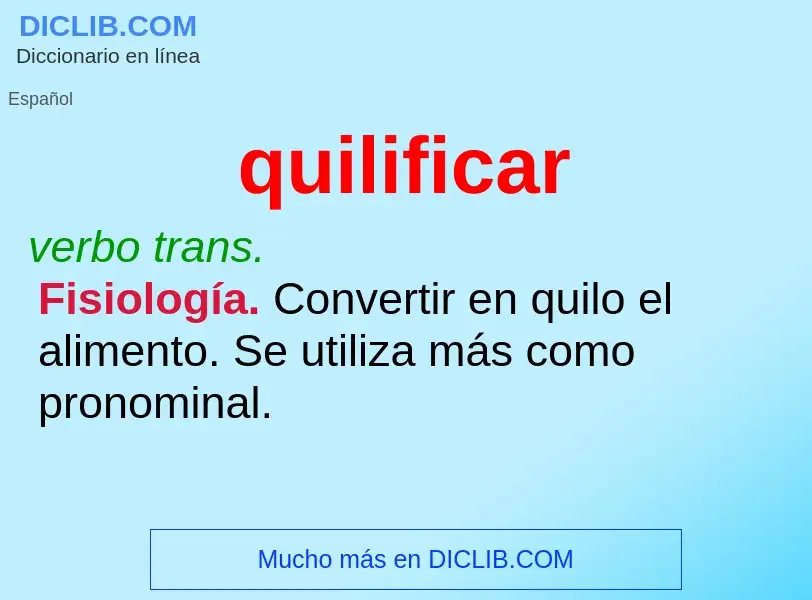 ¿Qué es quilificar? - significado y definición