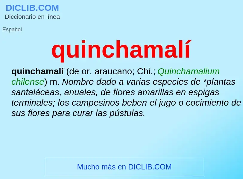 What is quinchamalí - meaning and definition