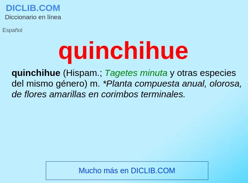 ¿Qué es quinchihue? - significado y definición