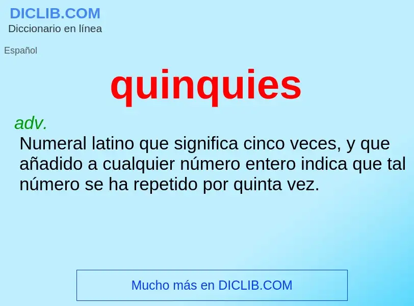 What is quinquies - meaning and definition