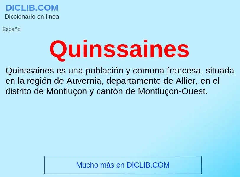 ¿Qué es Quinssaines? - significado y definición