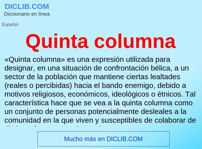 Что такое Quinta columna - определение