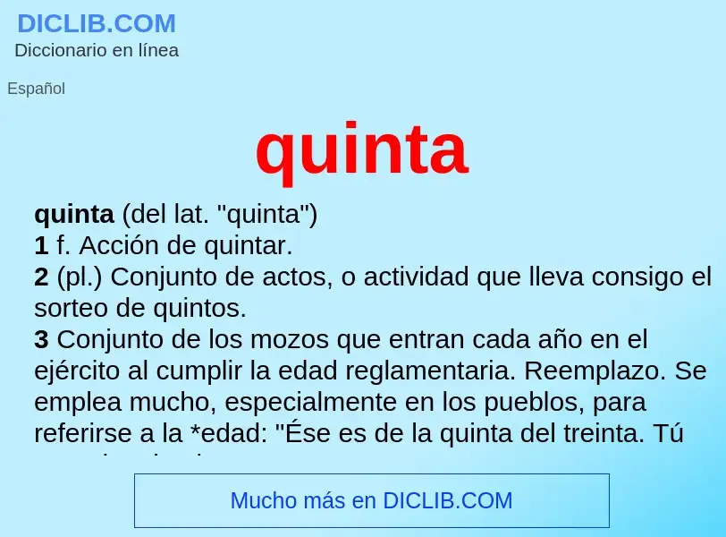 ¿Qué es quinta? - significado y definición