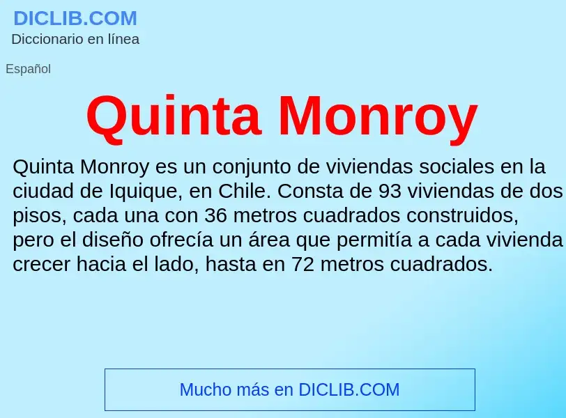 ¿Qué es Quinta Monroy? - significado y definición