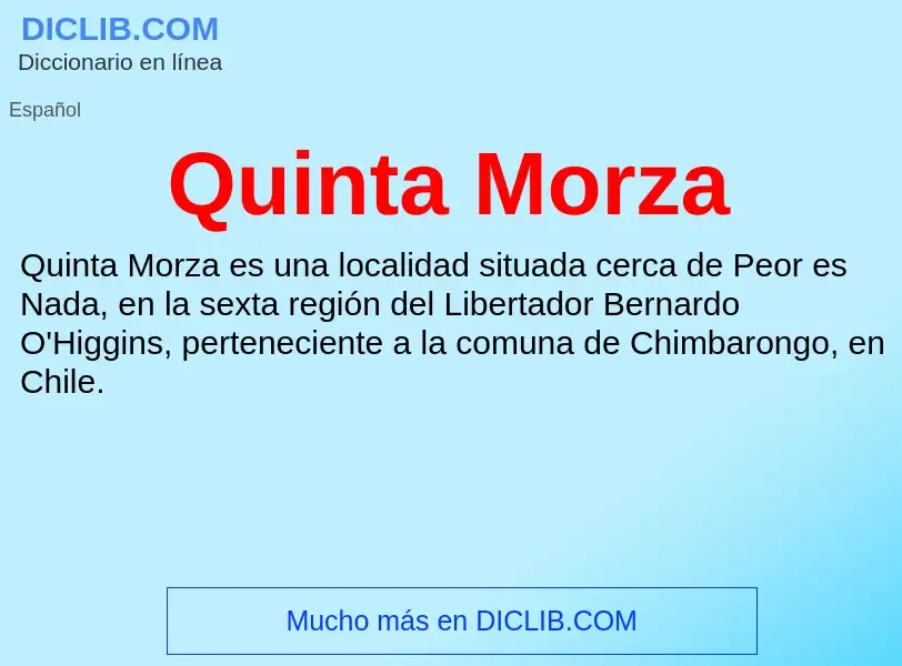 ¿Qué es Quinta Morza? - significado y definición