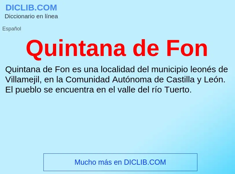 ¿Qué es Quintana de Fon? - significado y definición