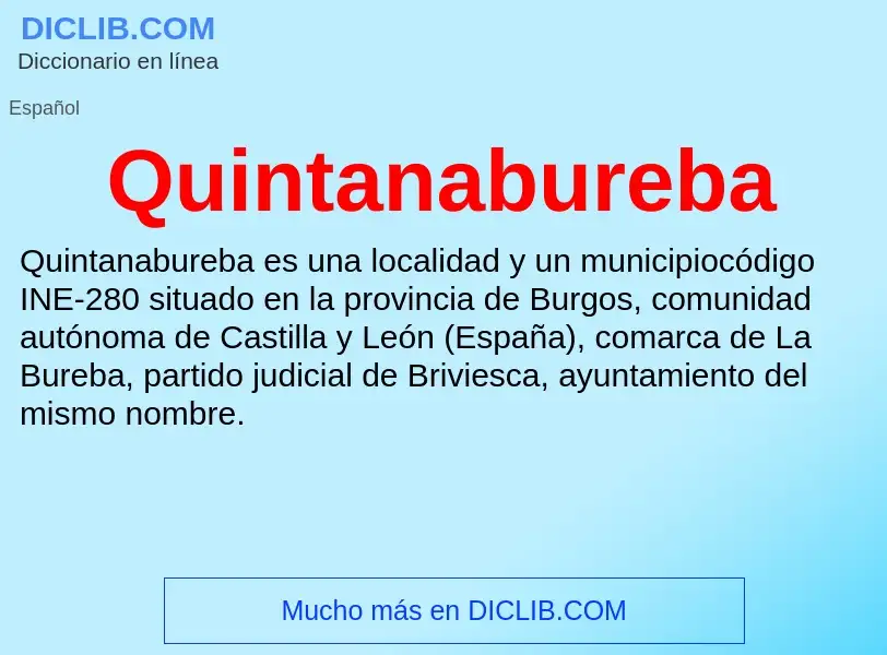 ¿Qué es Quintanabureba? - significado y definición