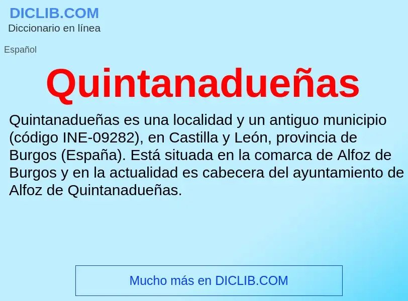 ¿Qué es Quintanadueñas? - significado y definición