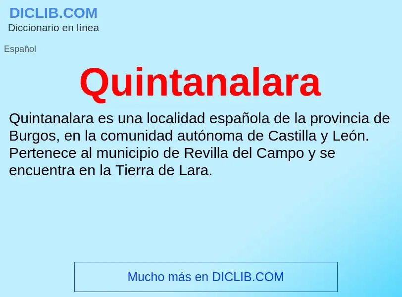 ¿Qué es Quintanalara? - significado y definición