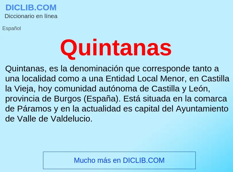 ¿Qué es Quintanas? - significado y definición