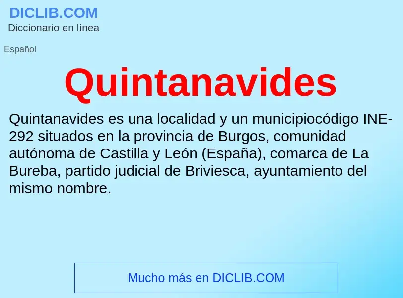 ¿Qué es Quintanavides? - significado y definición