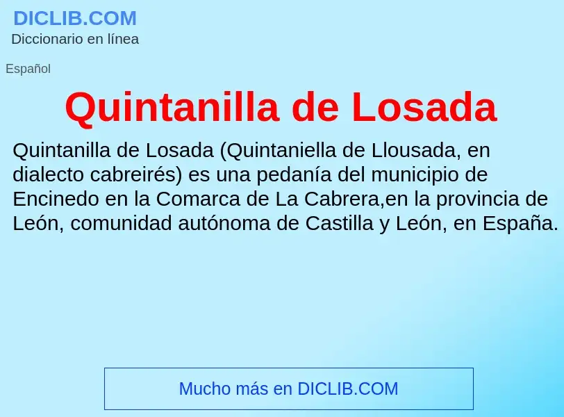 ¿Qué es Quintanilla de Losada? - significado y definición