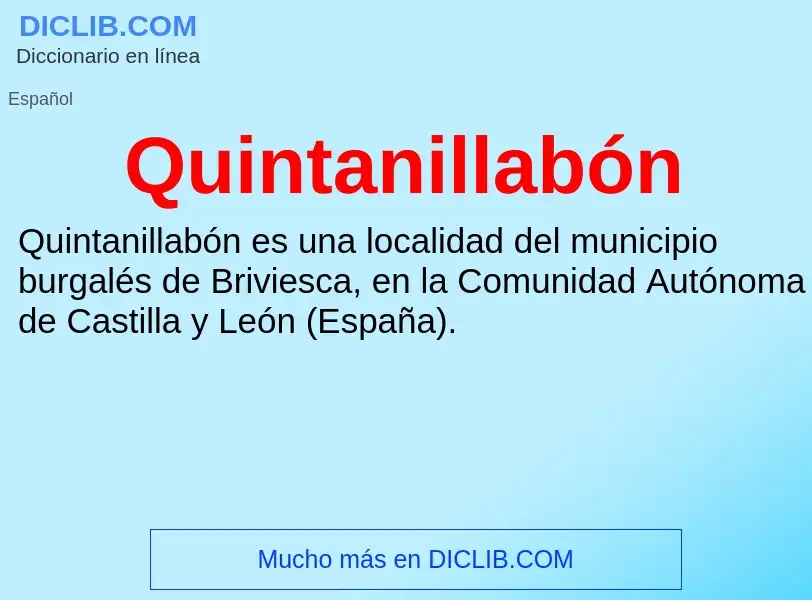 ¿Qué es Quintanillabón? - significado y definición