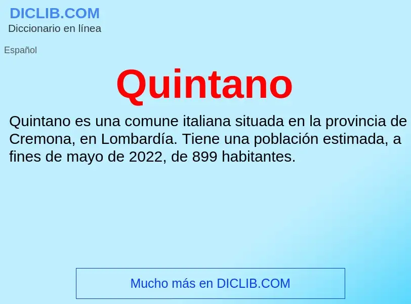 ¿Qué es Quintano? - significado y definición