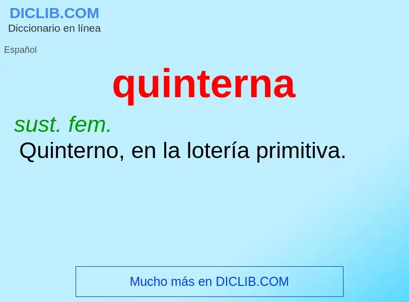 What is quinterna - meaning and definition