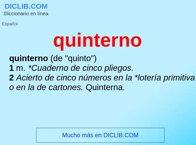 ¿Qué es quinterno? - significado y definición