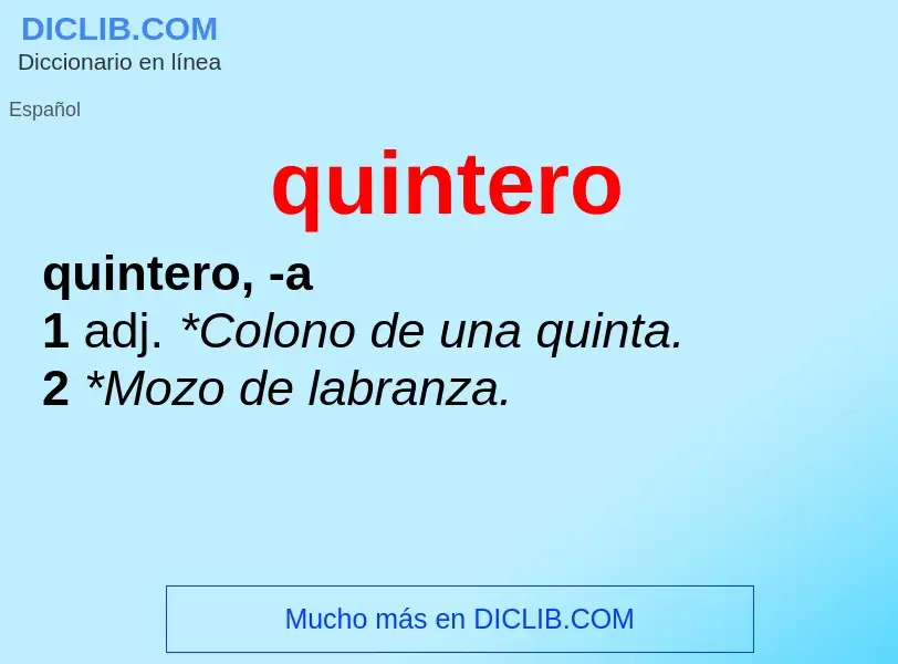 O que é quintero - definição, significado, conceito