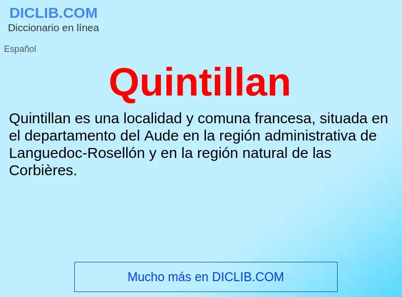 ¿Qué es Quintillan? - significado y definición