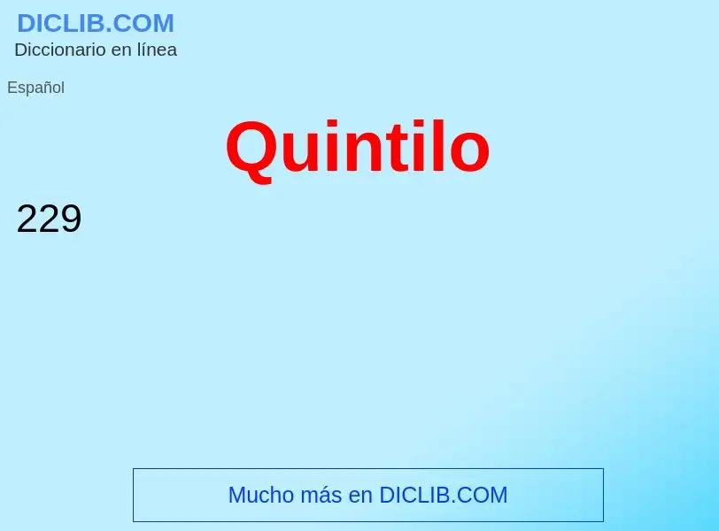 ¿Qué es Quintilo? - significado y definición