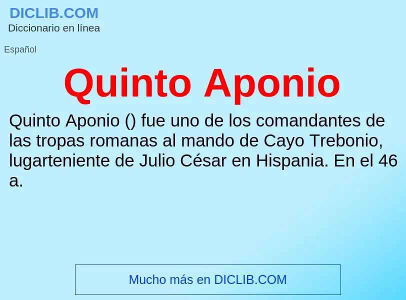 ¿Qué es Quinto Aponio? - significado y definición