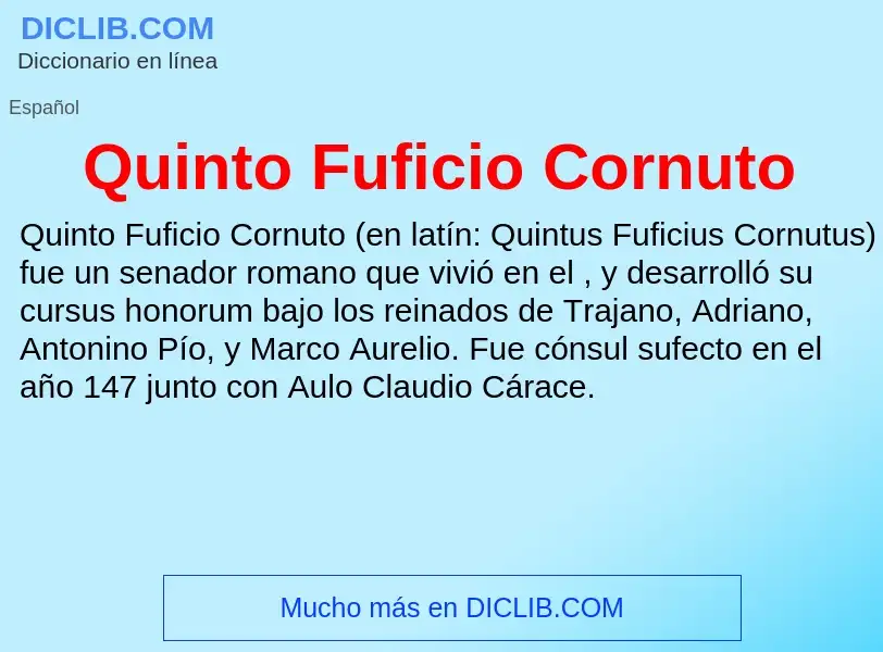 ¿Qué es Quinto Fuficio Cornuto? - significado y definición