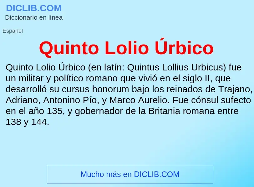 Что такое Quinto Lolio Úrbico - определение