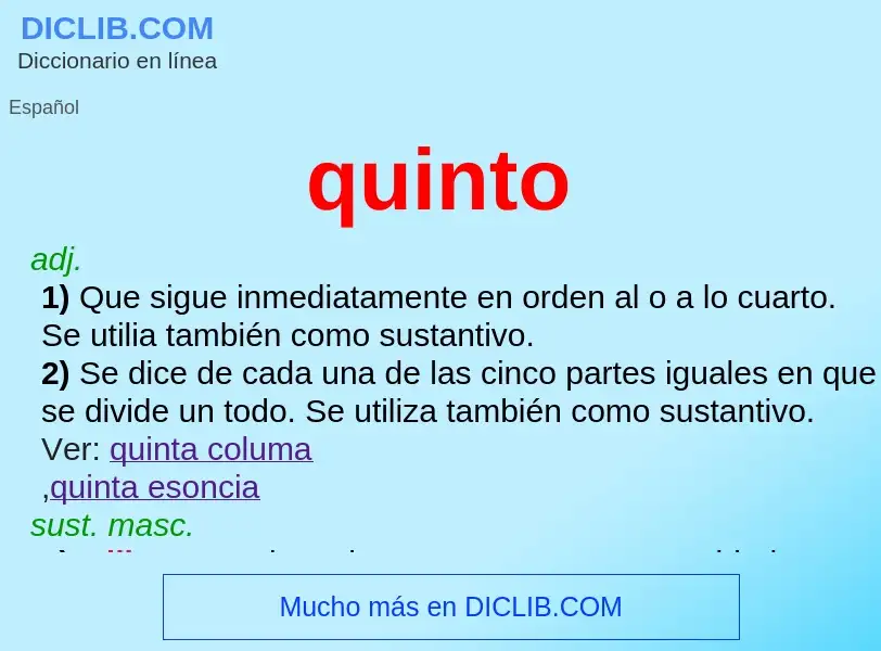 What is quinto - definition