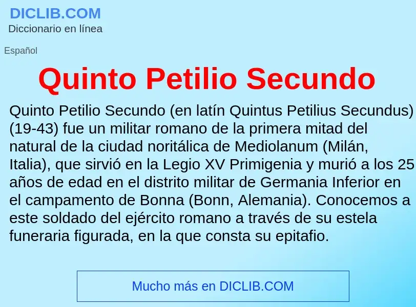 ¿Qué es Quinto Petilio Secundo? - significado y definición