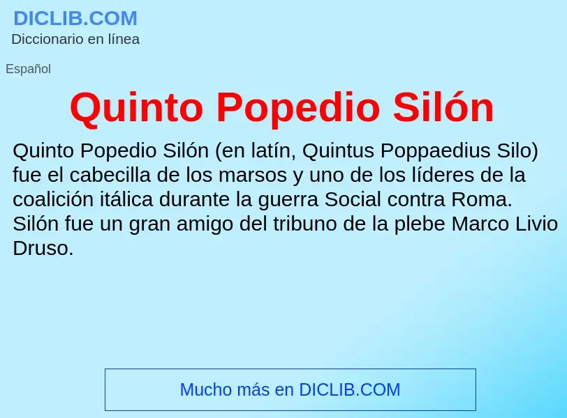 ¿Qué es Quinto Popedio Silón? - significado y definición