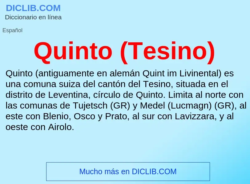 ¿Qué es Quinto (Tesino)? - significado y definición