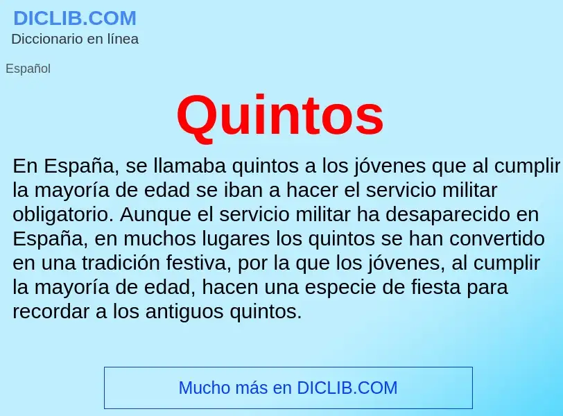 ¿Qué es Quintos? - significado y definición