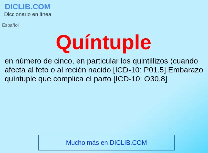 ¿Qué es Quíntuple? - significado y definición