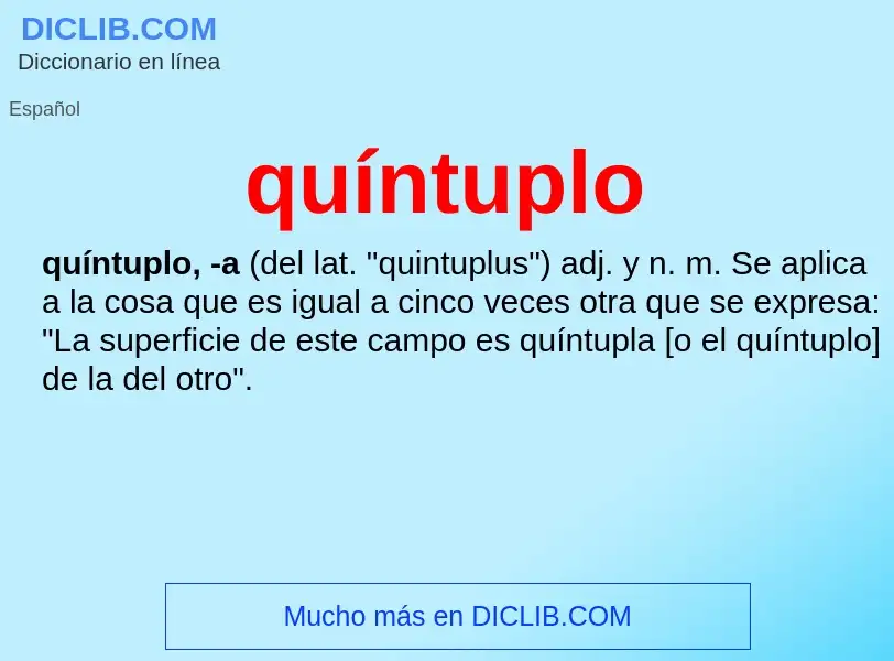 ¿Qué es quíntuplo? - significado y definición