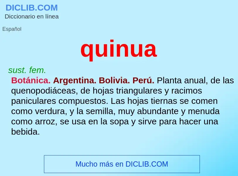 ¿Qué es quinua? - significado y definición