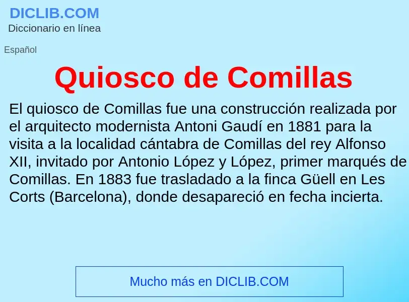 ¿Qué es Quiosco de Comillas? - significado y definición