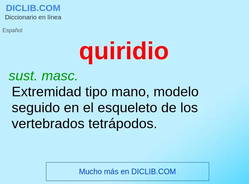 ¿Qué es quiridio? - significado y definición