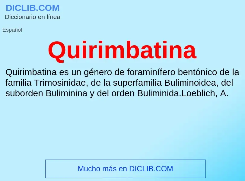 ¿Qué es Quirimbatina? - significado y definición