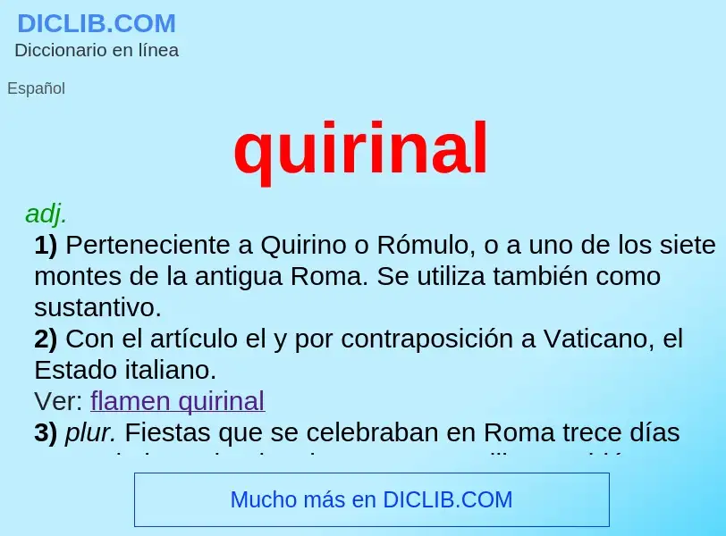 ¿Qué es quirinal? - significado y definición