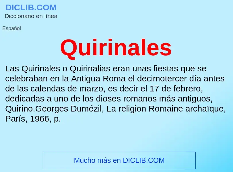 ¿Qué es Quirinales? - significado y definición