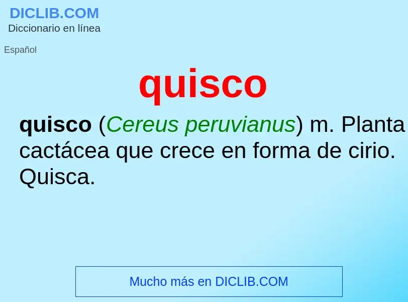 ¿Qué es quisco? - significado y definición