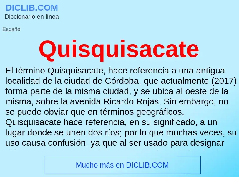 Что такое Quisquisacate - определение