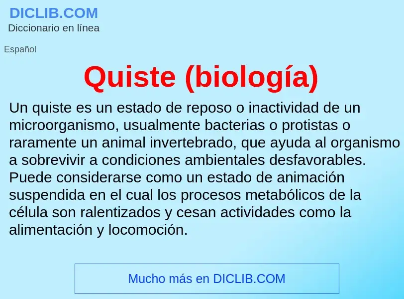 ¿Qué es Quiste (biología)? - significado y definición