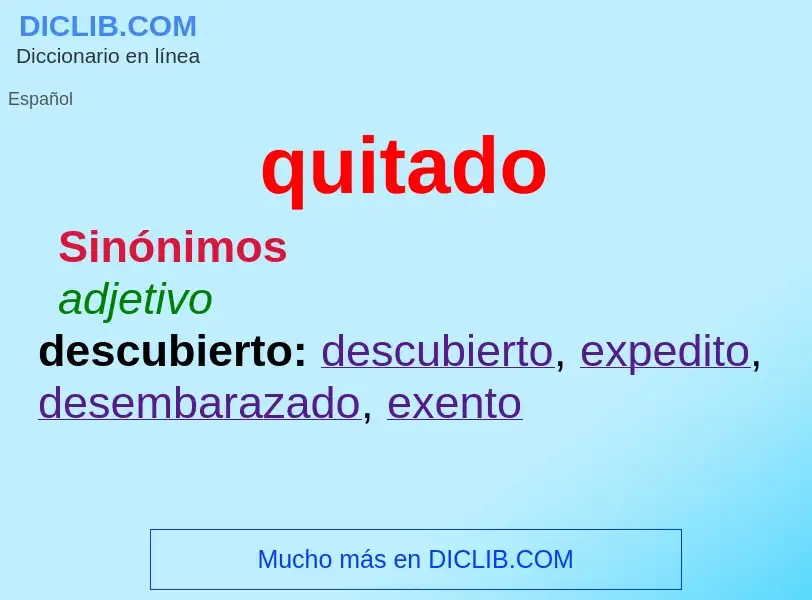 What is quitado - definition