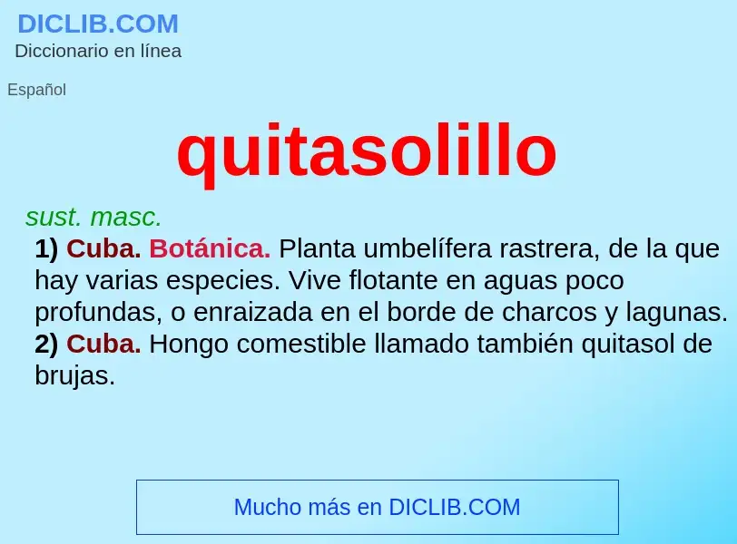 ¿Qué es quitasolillo? - significado y definición