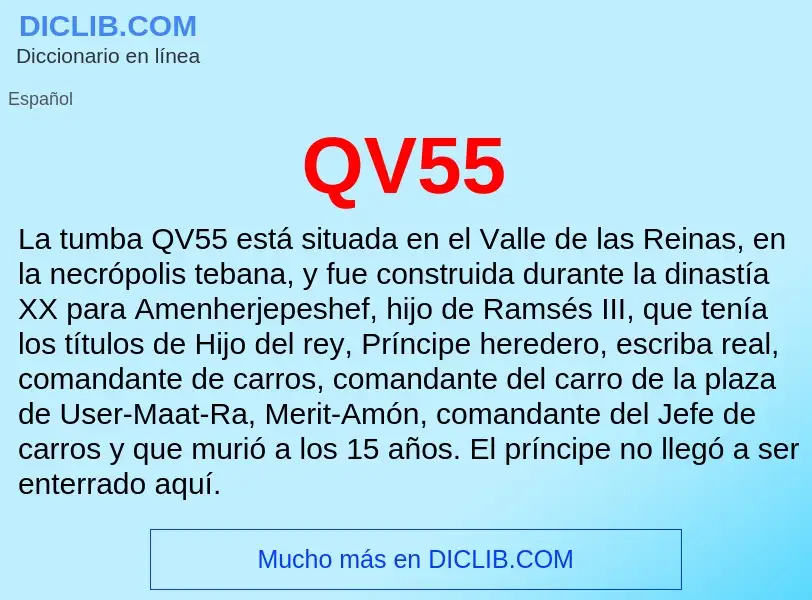 What is QV55 - meaning and definition