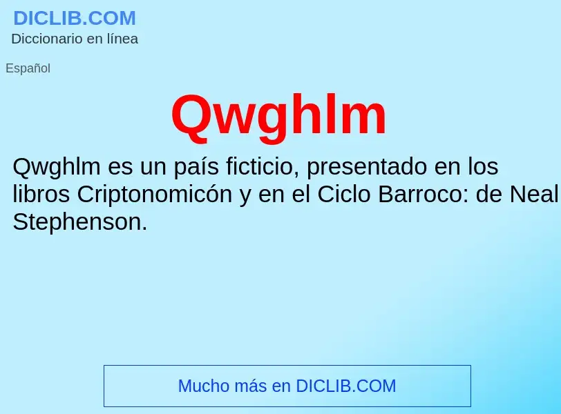 ¿Qué es Qwghlm? - significado y definición