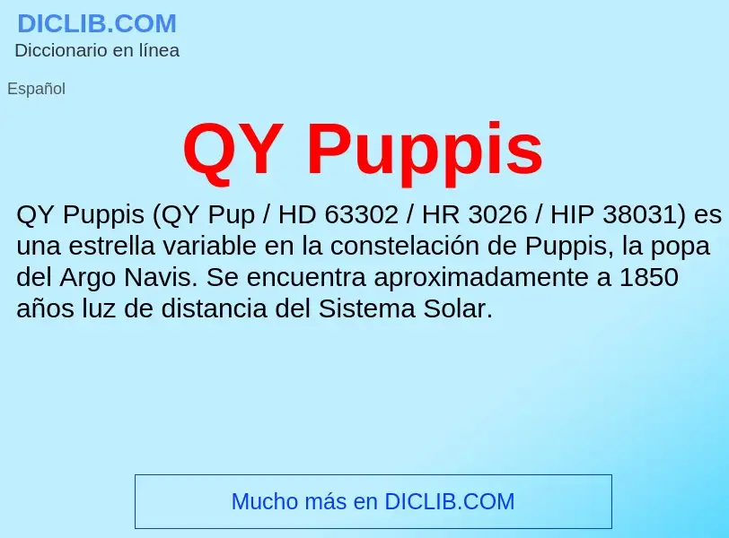 What is QY Puppis - meaning and definition